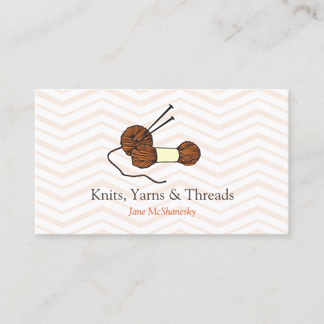 Knitting Crochet Yarn Craft Business Card (Front)