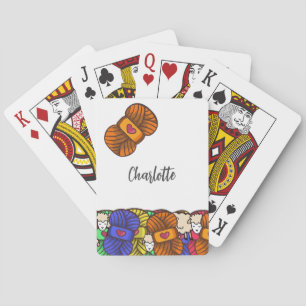 Knitting crochet yarn wool sheep personalizable playing cards