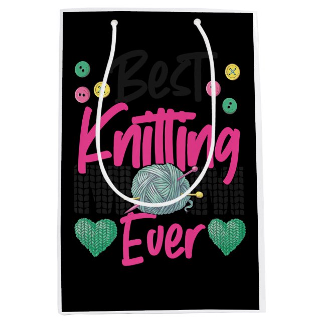 Knitting Crocheting Knit Happens Knitter  Medium Gift Bag (Front)