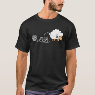 Knitting Crocheting Sheep Knitter Yarn Needle T-Shirt