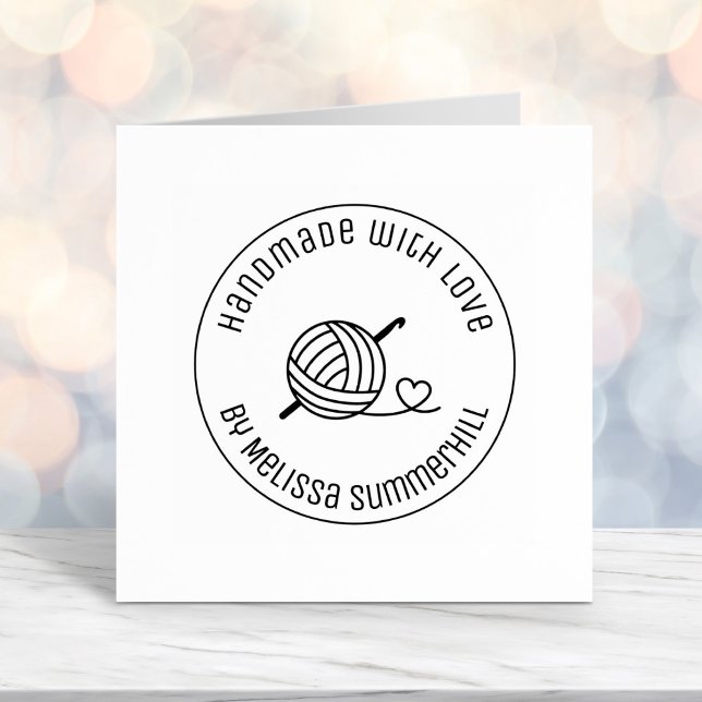 Knitting Crocheting Yarn Handmade with Love 3 Self-inking Stamp (Creator Uploaded)