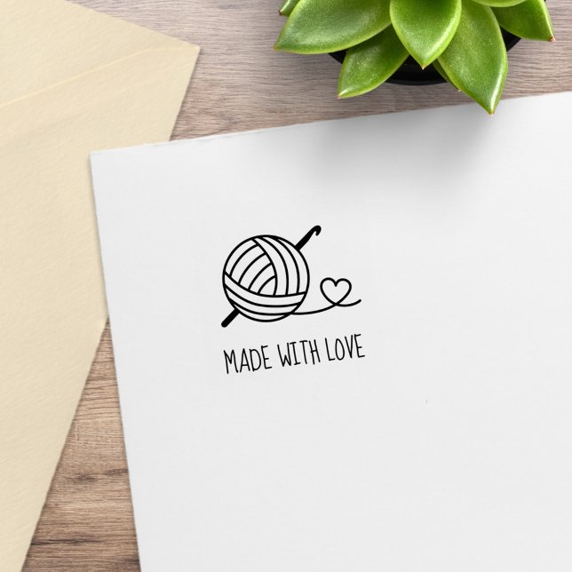Knitting Crocheting Yarn Made with Love 1x1 Rubber Stamp (Creator Uploaded)