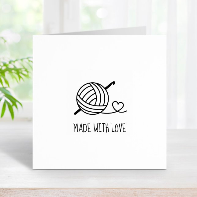 Knitting Crocheting Yarn Made with Love 1x1 Rubber Stamp (Creator Uploaded)