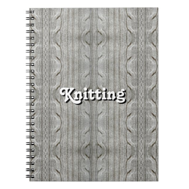 Knitting (customisable) spiral notebook (Front)