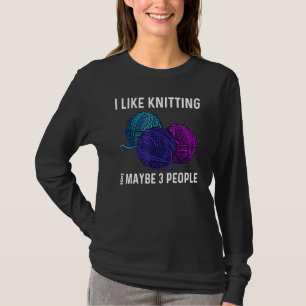 Knitting For Men Women Crochet Yarn Thread T-Shirt