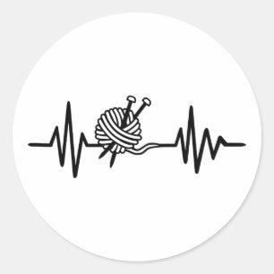 Knitting frequency classic round sticker