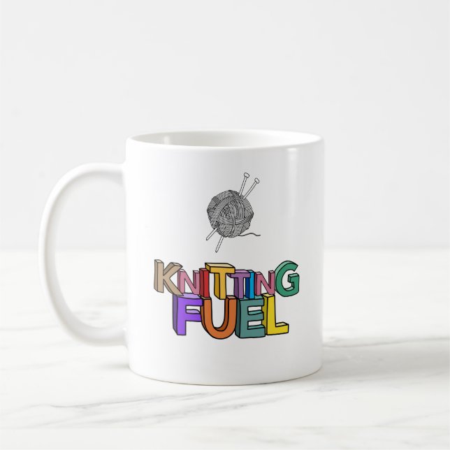 Knitting Fuel Coffee Mug (Left)