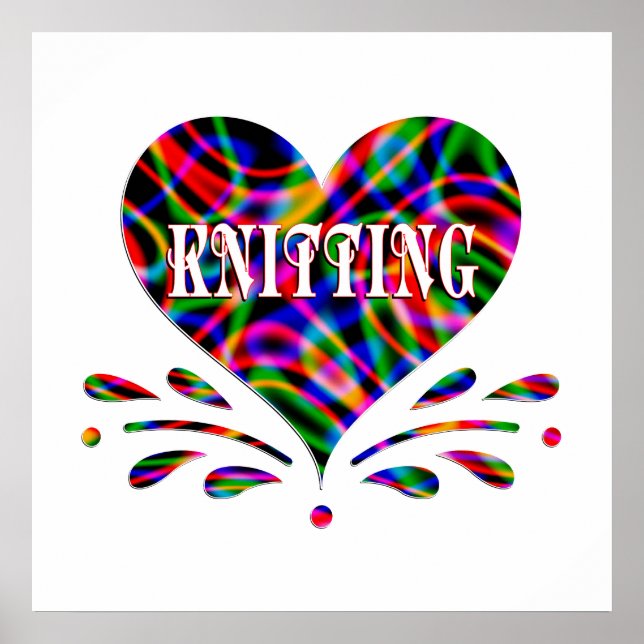 Knitting Fun Heart Poster (Front)