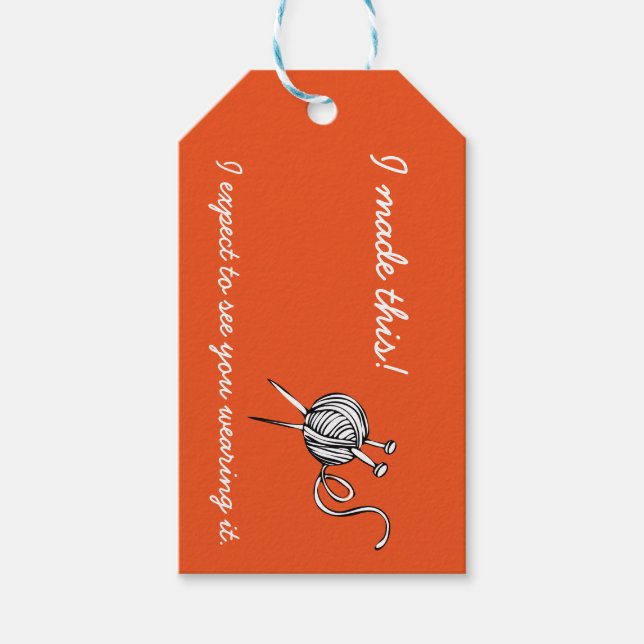 Knitting Gift Tags with Care Instructions (Front)