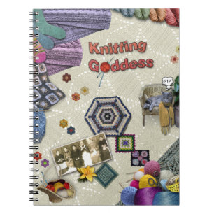 Knitting Goddess Spiral Notebook