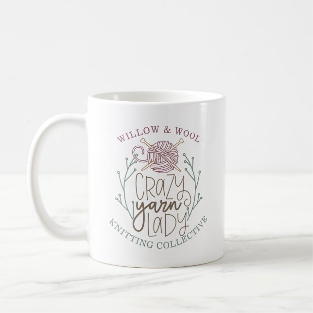 Knitting Group Slogan Yarn T-Shirt  Coffee Mug (Left)