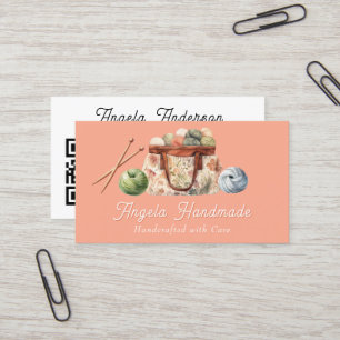 Knitting Handmade QR Code Business Card