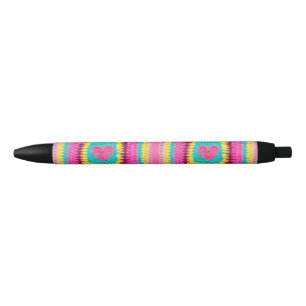 Knitting Heart, Crochet Lovers Pillow Print Black Ink Pen