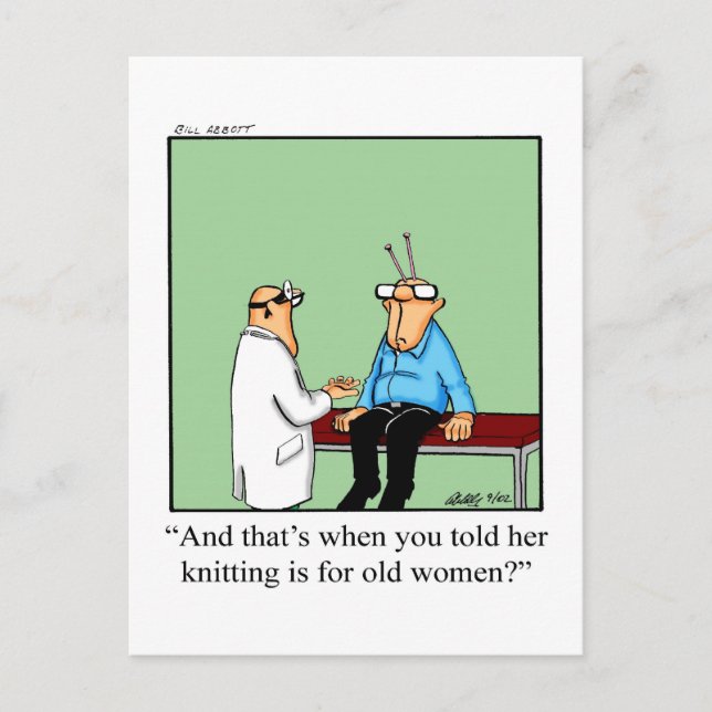 Knitting Humour Postcard (Front)