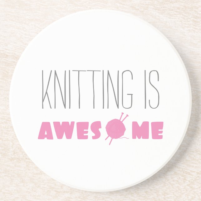 Knitting is Awesome Coaster (Front)