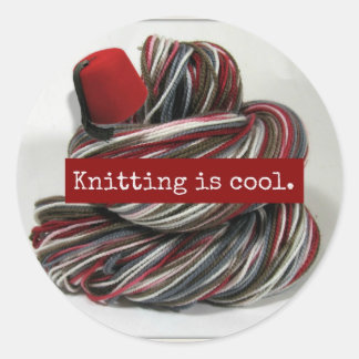 Knitting is Cool Classic Round Sticker