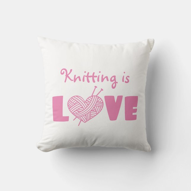 Knitting is Love Cushion (Front)