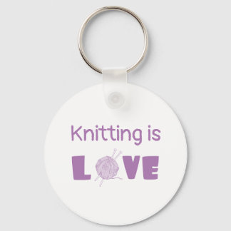 Knitting is Love Key Ring