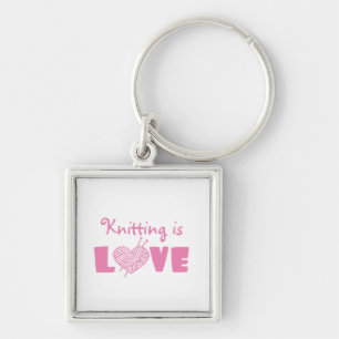 Knitting is Love Key Ring