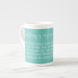 KNITTING IS MY SECOND LANGUAGE Bone China Mug II