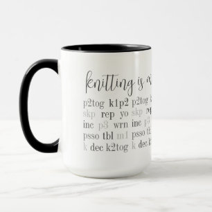 KNITTING IS MY SECOND LANGUAGE Tall Combo Mug