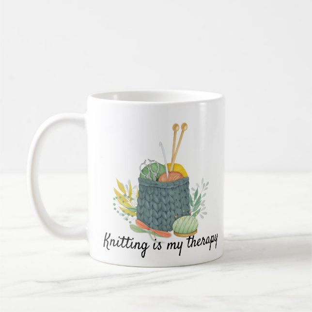 Knitting is my Therapy Coffee Mug (Left)