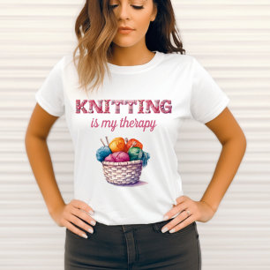 Knitting Is My Therapy Woman's T-Shirt