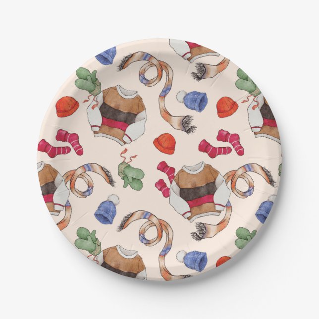 Knitting Joy (Linen) – Paper Plates (Front)