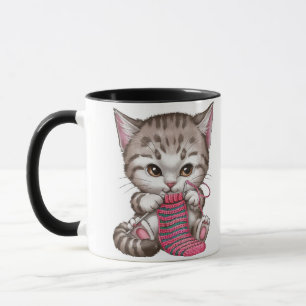 Knitting Kitten for cat and craft lovers Mug