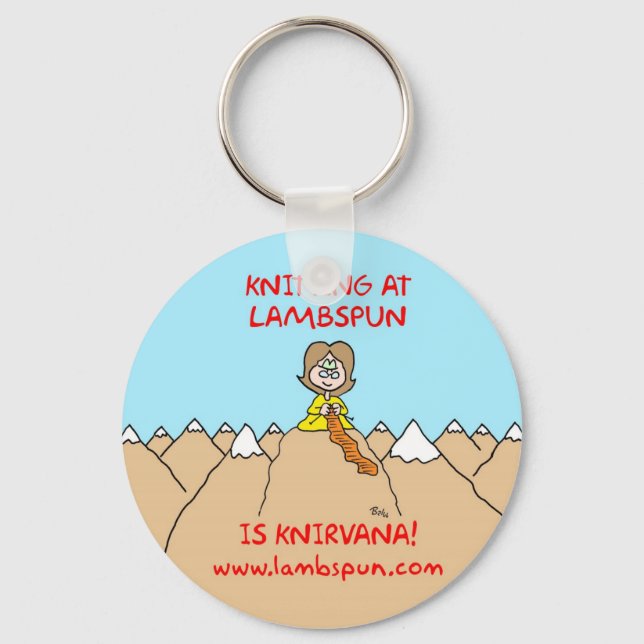 knitting knirvana lambspun key ring (Front)