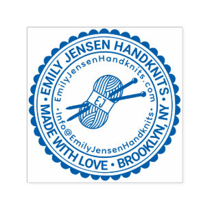 Knitting Knits Business Name Location URL Email  Self-inking Stamp