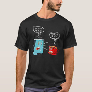 Knitting Knitter Coffee She Loves Me More T-Shirt