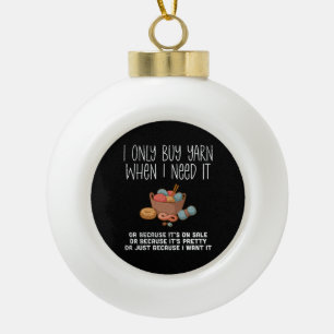 Knitting Knitting Basket Ceramic Ball Christmas Ornament