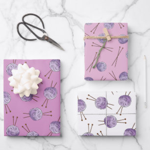 Knitting Love Wrapping Paper Set of 3