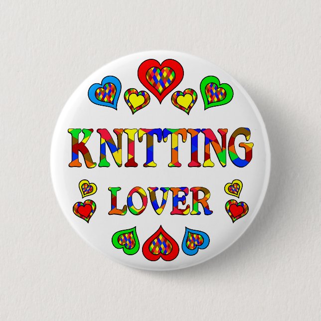 Knitting Lover 6 Cm Round Badge (Front)