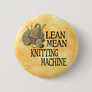 Knitting Machine 6 Cm Round Badge