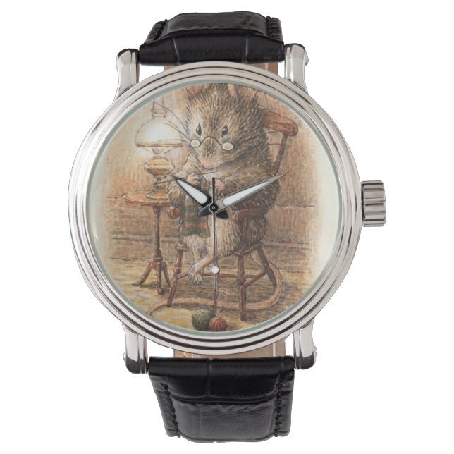Knitting Mouse - Beatrix Potter Watch (Front)