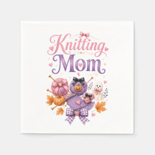 Knitting Mum Halloween Cocktail Napkins