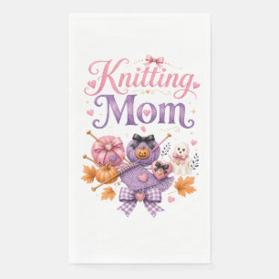 Knitting Mum Halloween Paper Guest Towels Napkin