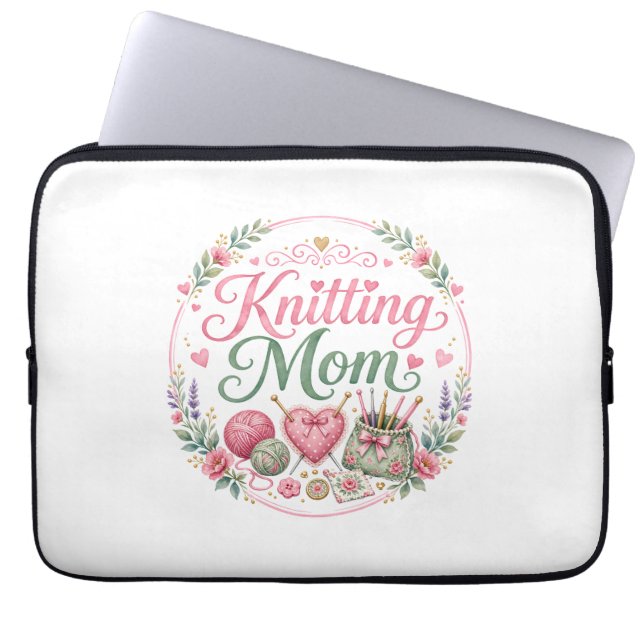 Knitting Mum - Laptop Sleeve (Front)