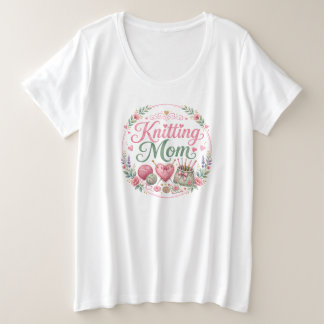 Knitting Mum - Plus Size T-Shirt (White)