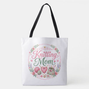 Knitting Mum Shoulder Tote Bag