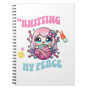 Knitting My Peace – Kawaii mindful design for knit Notebook