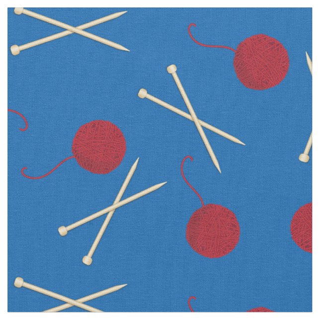 Knitting Needles and Yarn Craft Hobby Fabric (Close Up)