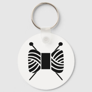Knitting Needles Yarn Skein & Crafts Key Ring