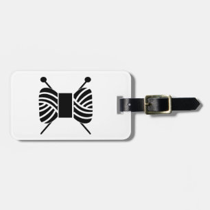 Knitting Needles & Yarn Skein Crafts Luggage Tag