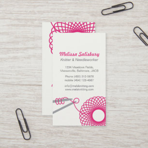 Knitting needlework business cards