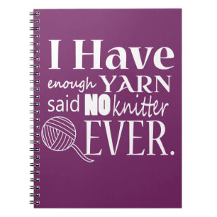 Knitting • Not Enough Yarn • Crafts {Dark} Spiral Notebook
