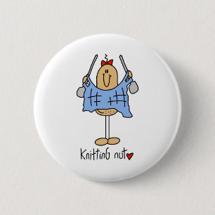 Knitting Nut T-shirts and Gifts 6 Cm Round Badge