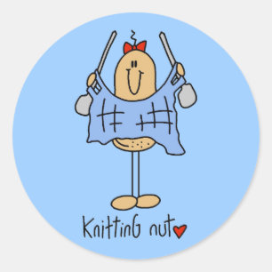 Knitting Nut T-shirts and Gifts Classic Round Sticker